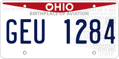 OH license plate GEU1284