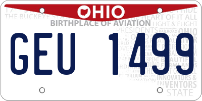 OH license plate GEU1499