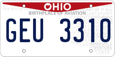 OH license plate GEU3310