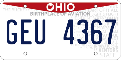 OH license plate GEU4367