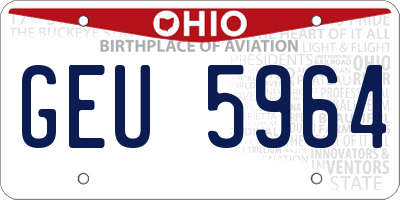 OH license plate GEU5964