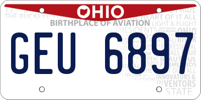OH license plate GEU6897