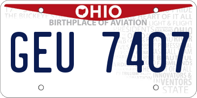 OH license plate GEU7407