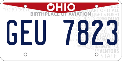 OH license plate GEU7823