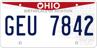 OH license plate GEU7842