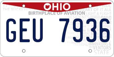 OH license plate GEU7936