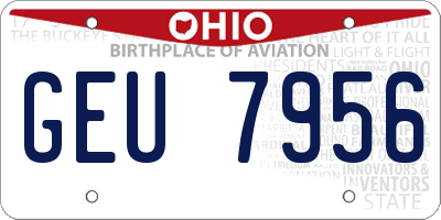 OH license plate GEU7956