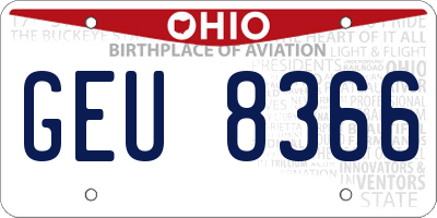OH license plate GEU8366