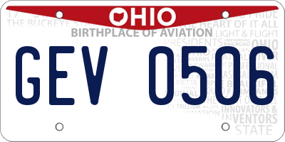 OH license plate GEV0506