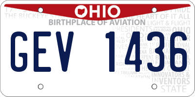 OH license plate GEV1436