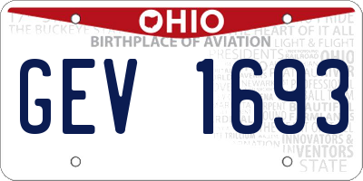 OH license plate GEV1693