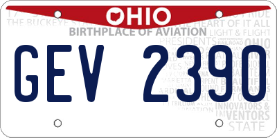OH license plate GEV2390