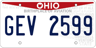 OH license plate GEV2599