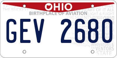 OH license plate GEV2680