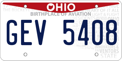 OH license plate GEV5408