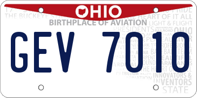 OH license plate GEV7010