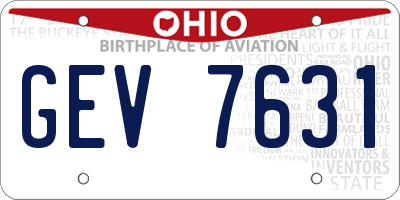 OH license plate GEV7631