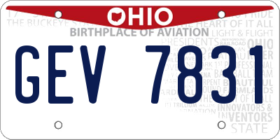 OH license plate GEV7831