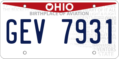 OH license plate GEV7931