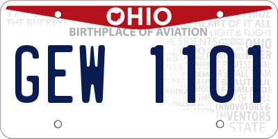 OH license plate GEW1101