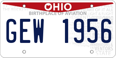 OH license plate GEW1956