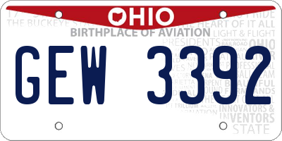 OH license plate GEW3392