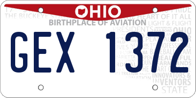 OH license plate GEX1372