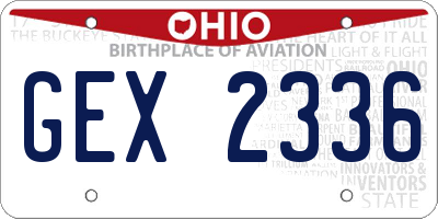 OH license plate GEX2336