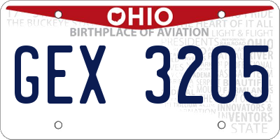 OH license plate GEX3205