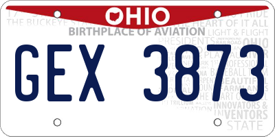 OH license plate GEX3873