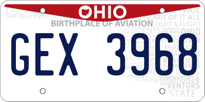 OH license plate GEX3968