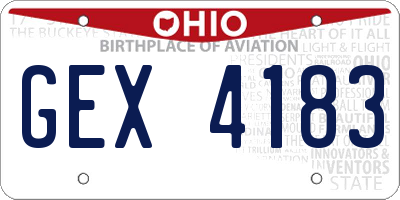 OH license plate GEX4183
