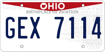 OH license plate GEX7114