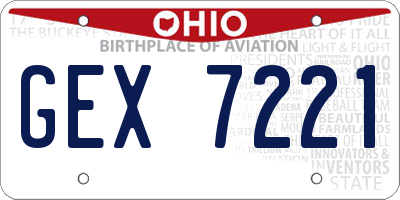 OH license plate GEX7221