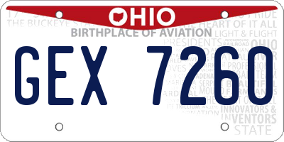 OH license plate GEX7260