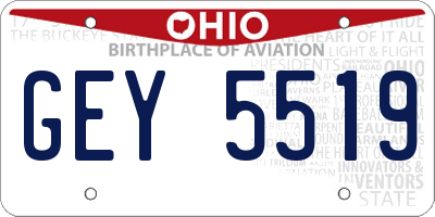 OH license plate GEY5519