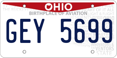 OH license plate GEY5699