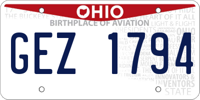 OH license plate GEZ1794