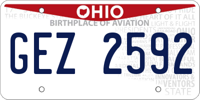 OH license plate GEZ2592