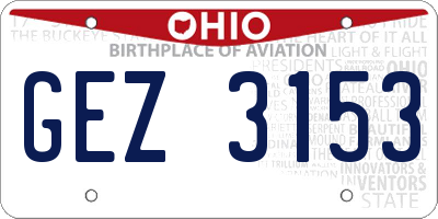 OH license plate GEZ3153