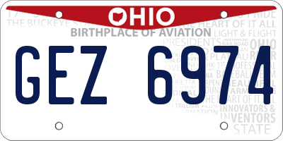 OH license plate GEZ6974