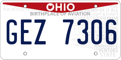 OH license plate GEZ7306