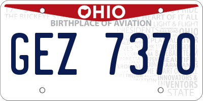 OH license plate GEZ7370