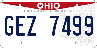 OH license plate GEZ7499