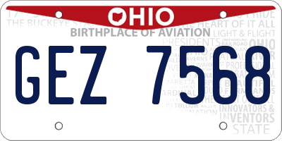 OH license plate GEZ7568
