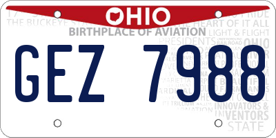OH license plate GEZ7988