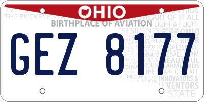 OH license plate GEZ8177
