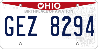 OH license plate GEZ8294