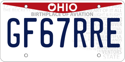 OH license plate GF67RRE