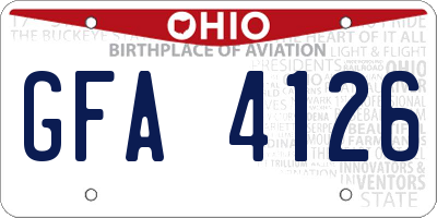 OH license plate GFA4126